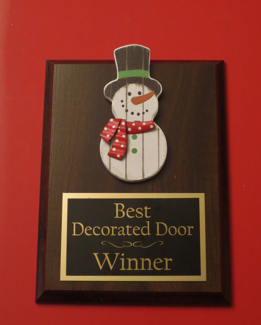 Best Decorated Christmas Trophy Door Office House Gingerbread Cookie Bake Off Contest Winner Holiday Snowman Christmas Decor Ugly Sweater