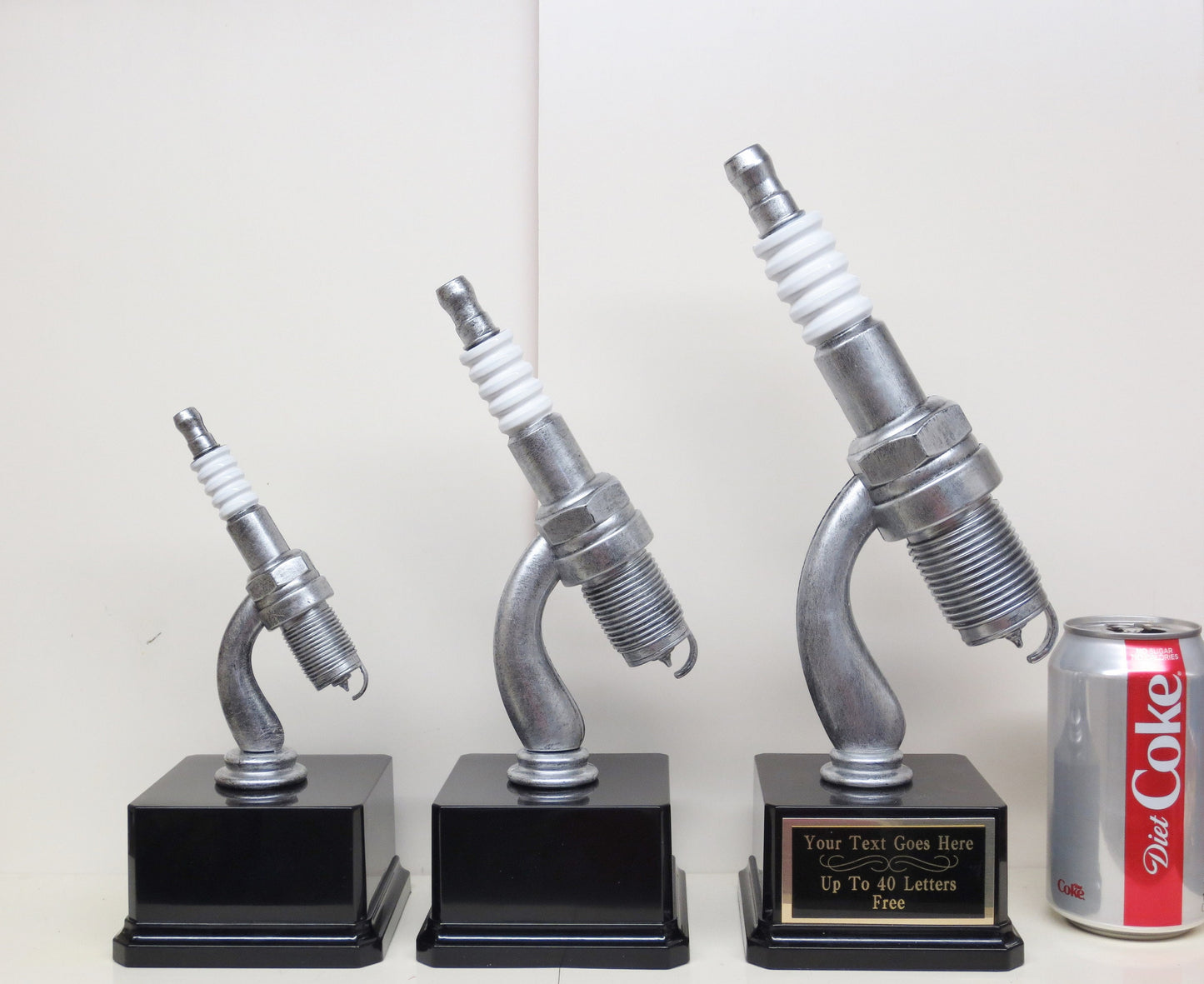 Car Show Trophy Racing Trophy 8" Spark Plug Hot Rod Trophy Plastic Silver Spark Plug Award Best In Show Antique Classic Car Show Participant