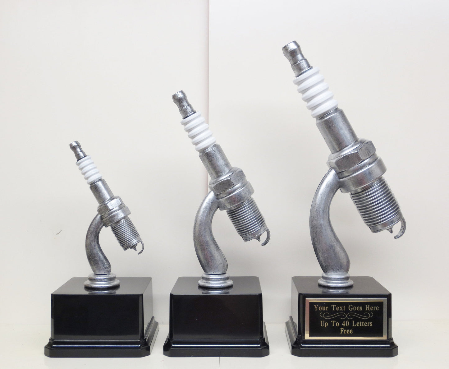 Racing Trophy Car Show Trophy 8" Spark Plug Hot Rod Trophy Plastic Silver Spark Plug Best In Show Best Antique Classic Car Show Participant