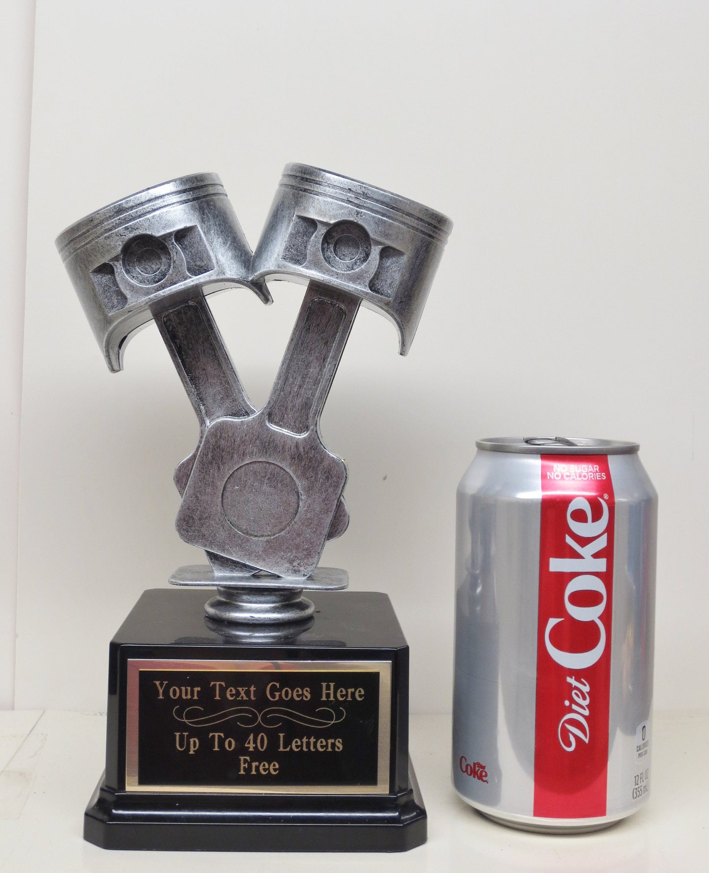 Car Show Trophy 8" Rods & Pistons Racing Trophy Hot Rod Trophy Plastic Silver Piston Award Winner Best In Show Best Car Award Participant