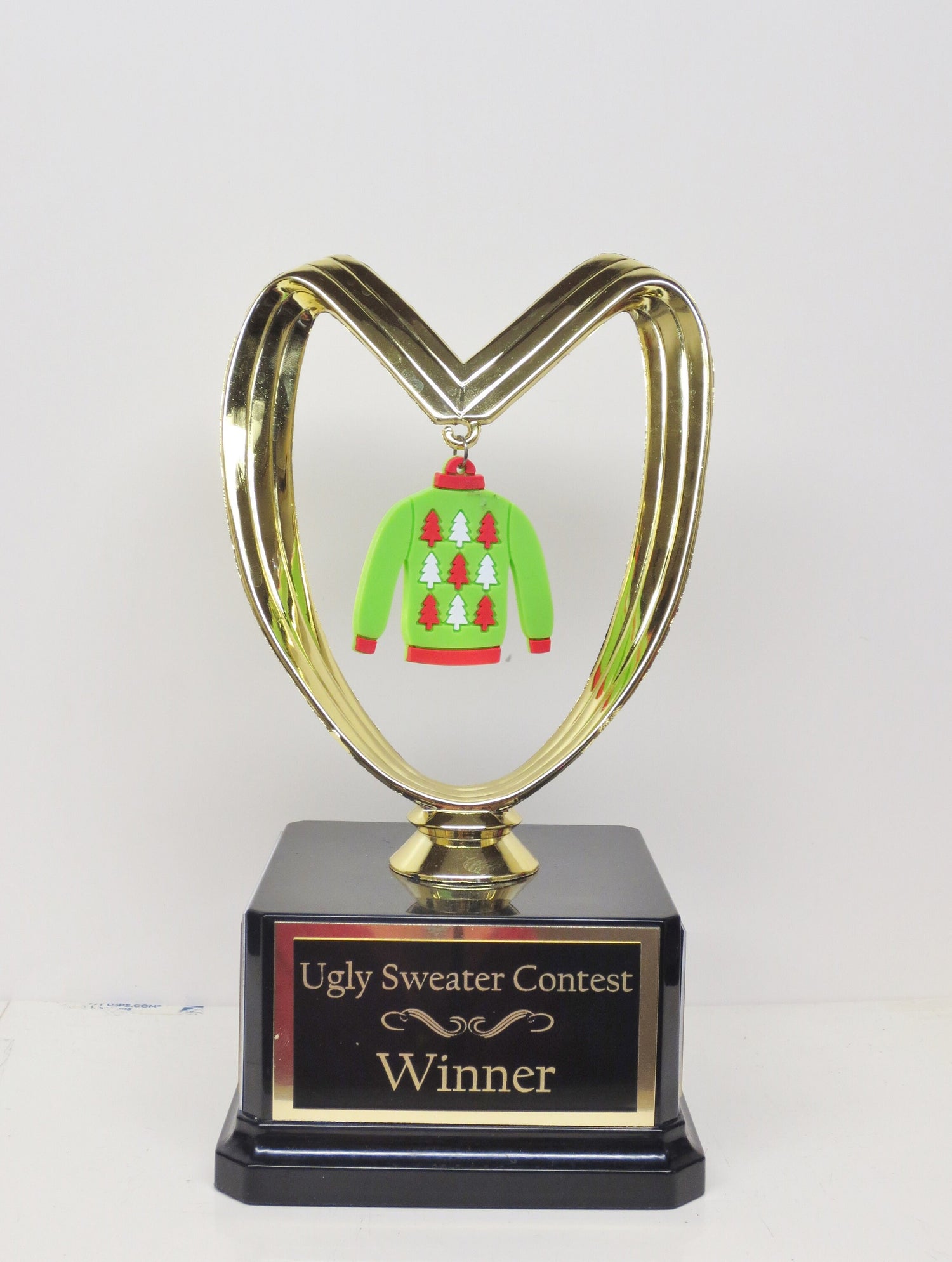 Christmas Trophy Ugly Sweater Trophy Contest Argyle Ugliest Sweater Holiday Party Award Winner Holiday Trophy Decor Cookie Bake Off