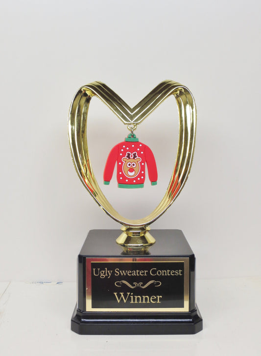 Ugly Sweater Trophy Contest Ugliest Reindeer Sweater Red Green Trophies Holiday Award Winner Holiday Christmas Trophy Decor Cookie Bake Off