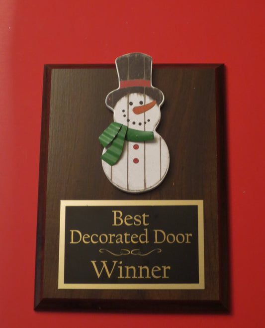Best Decorated Christmas Trophy Door Office House Gingerbread Cookie Bake Off Contest Winner Holiday Snowman Christmas Decor Ugly Sweater