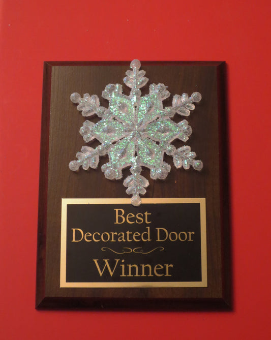 Best Decorated Christmas Trophy Door Office House Gingerbread Cookie Bake Off Contest Winner Holiday Snowflake Christmas Decor Ugly Sweater