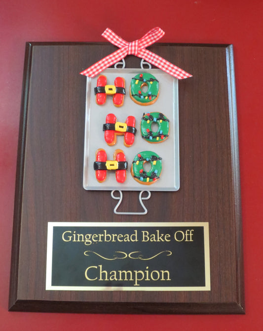 Gingerbread Cookie Bake Off Christmas Trophy Contest Decorating Winner Cookie Baking Sheet Gingerbread House Christmas Decor Ugly Sweater