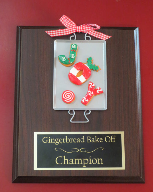 Gingerbread Cookie Bake Off Christmas Trophy Contest Decorating Winner Cookie Baking Sheet Gingerbread House Christmas Decor Ugly Sweater