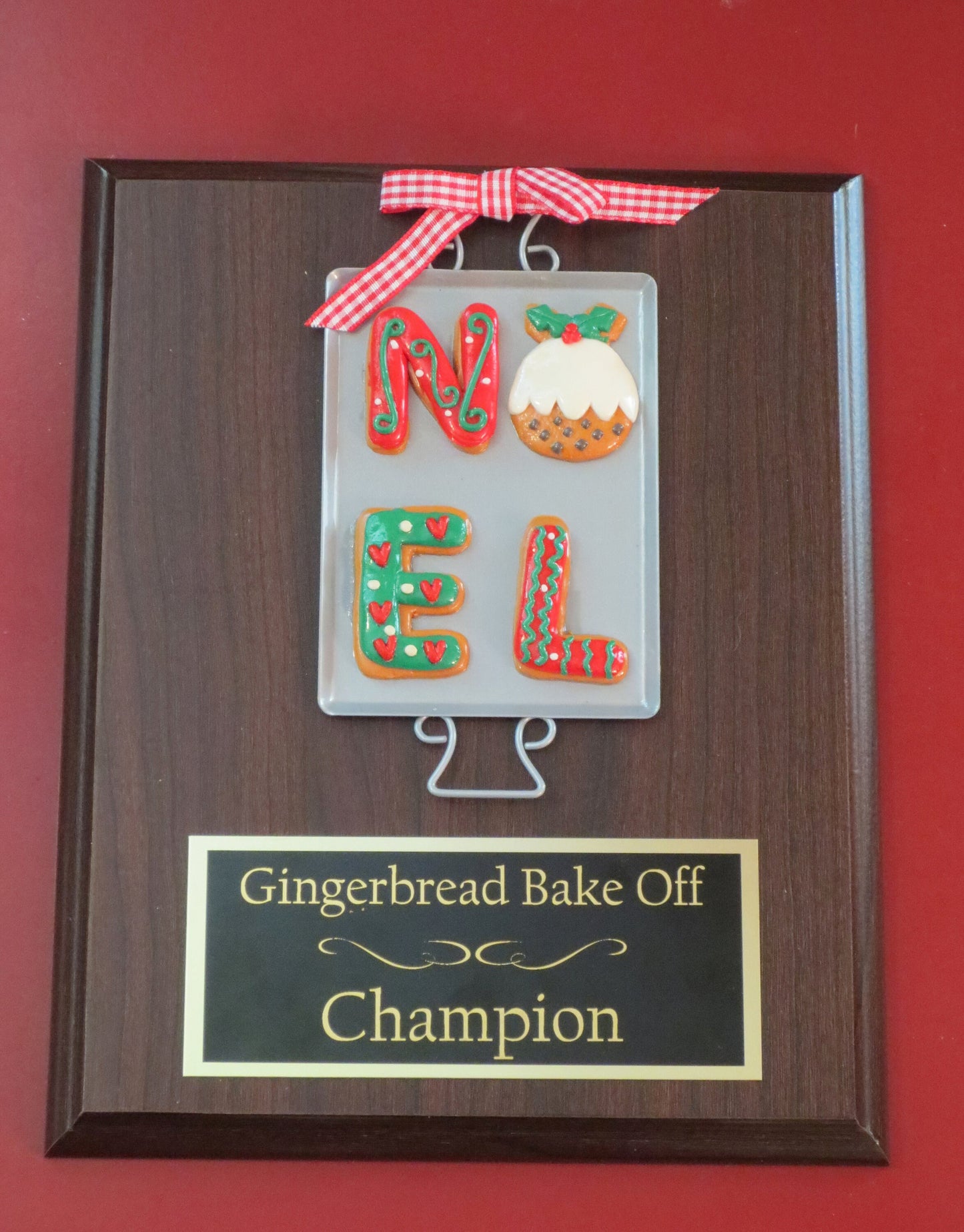 Gingerbread Cookie Bake Off Christmas Trophy Contest Decorating Winner Cookie Baking Sheet Gingerbread House Christmas Decor Ugly Sweater