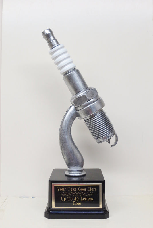 Racing Trophy Car Show Trophy 12" Spark Plug Plastic Silver Spark Plug Award Winner Best In Show Best Hot Rod Antique Car Show Participant