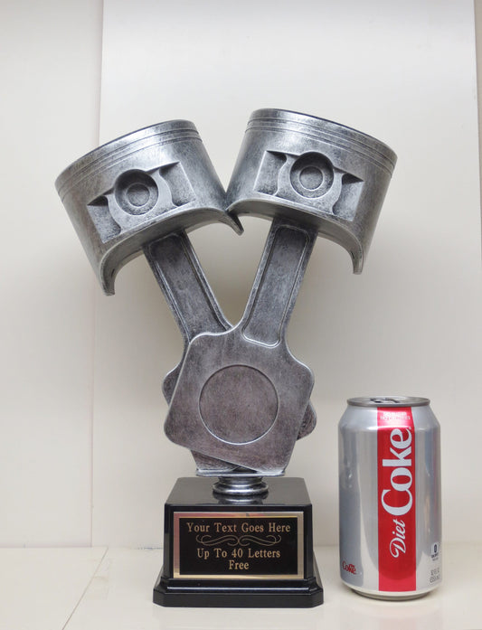 Racing Trophy Car Show Trophy 12" Rods & Pistons Car Show or Racing Trophy Plastic Silver Piston Award Winner Best In Show Award Participant