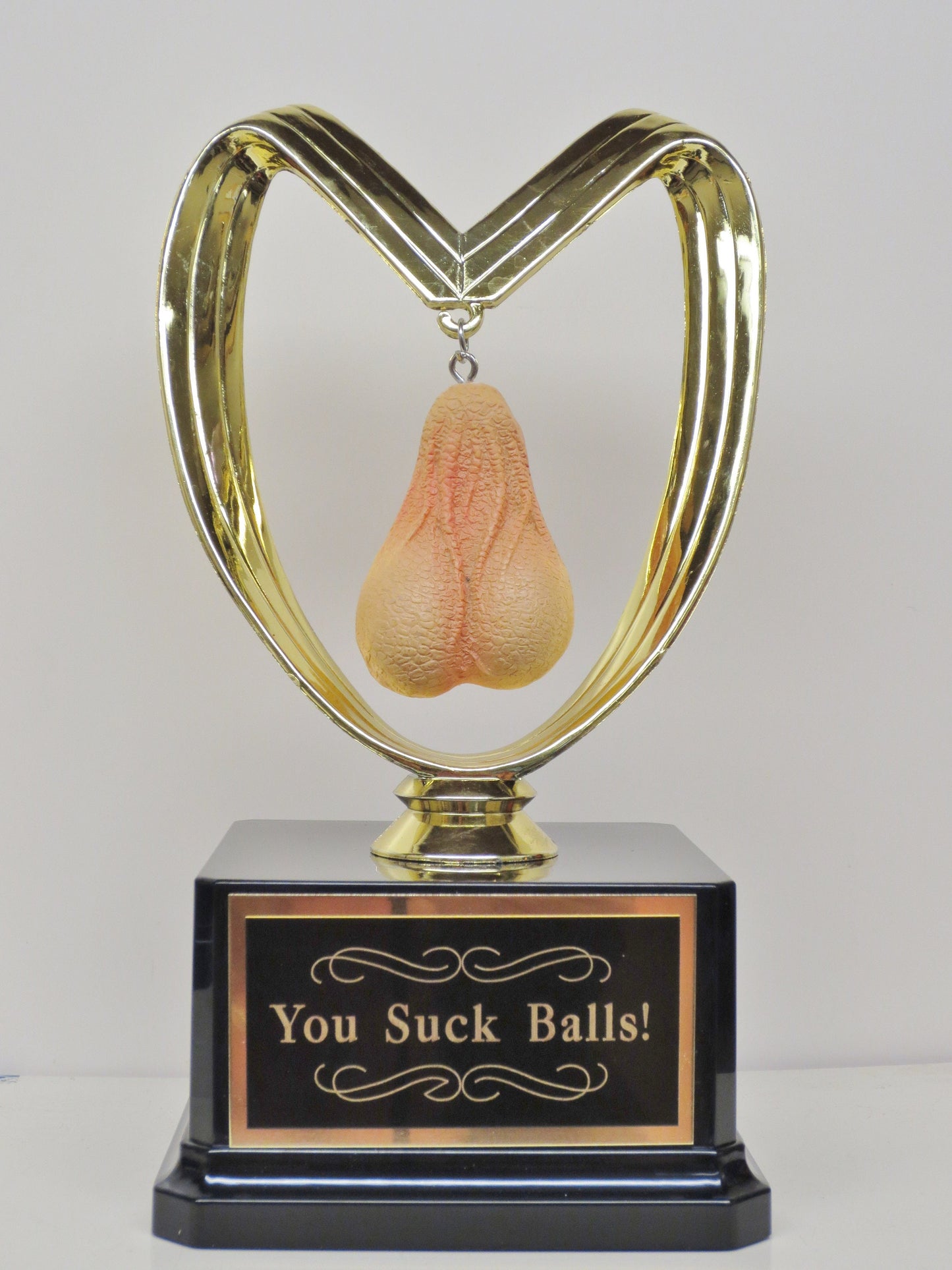 Fantasy Soccer Loser Trophy You Suck Balls Last Place FFL Sacko Trophy You've Got Balls Funny Trophy Adult Humor Gag Gift Testicle