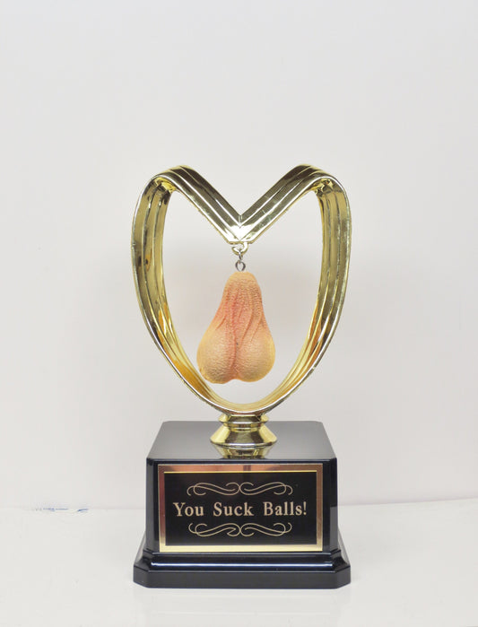 Loser Trophy You Suck Balls Last Place Funny Trophy You've Got Balls Funny Trophy Adult Humor Gag Gift Testicle