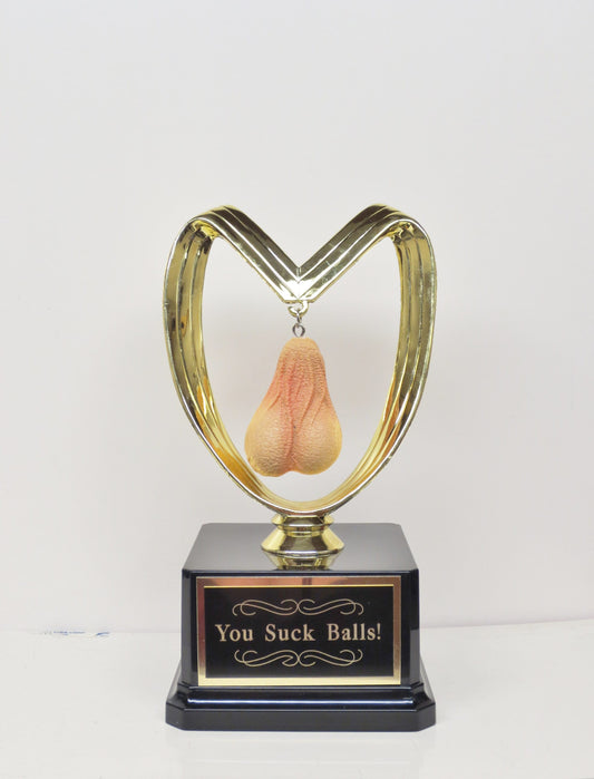Loser Trophy You Suck Balls Last Place FFL Fantasy Football Sacko Trophy You've Got Balls Funny Trophy Adult Humor Gag Gift Testicle