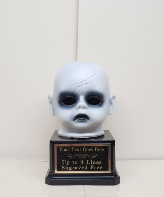 Halloween Trophy Costume Contest Trophy Winner Trophies Creepy Doll Head Halloween Decor Pumpkin Carving Contest Award Winner Scary Costume