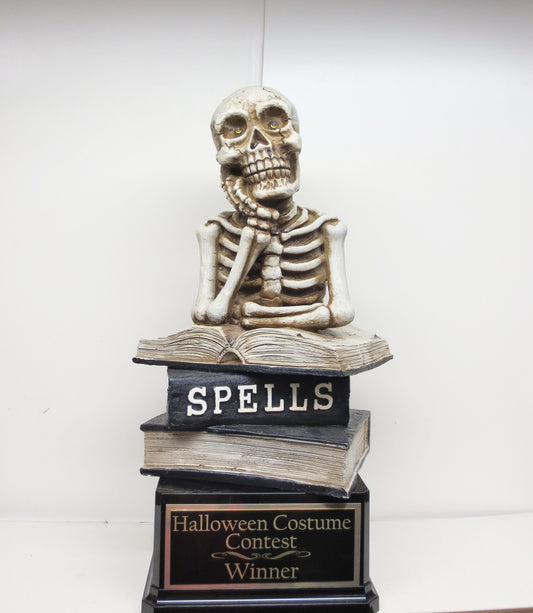 Halloween Trophy Scariest Costume Contest LIGHT UP EYES Best Costume Dia De Los Muertos Skeleton Crow Raven Skull Vintage Halloween Decor