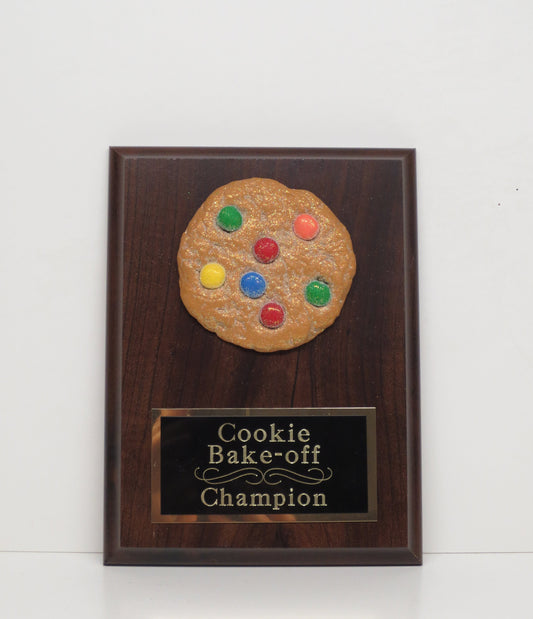 Cookie Bake Off Trophy 5 x 7 Plaque Best Original Cookie Award M & M Christmas Cookie Gingerbread Decorating Best Dessert Cookie Decorating