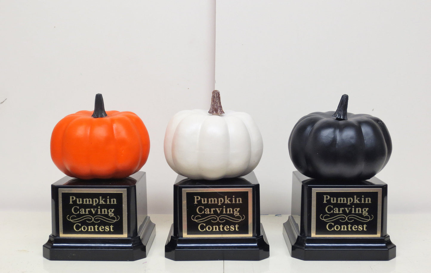 Mini Halloween Trophy Halloween Trophies THREE Trophy Pumpkin Carving Contest Trophy or Best Costume Contest Jack O Lantern Halloween Decor