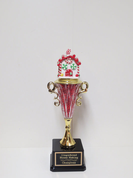 Gingerbread House Trophy Cookie Bake Off Cookie Decorating Champion Trophy Ugliest Ugly Sweater Contest Family Christmas Trophy  Holiday