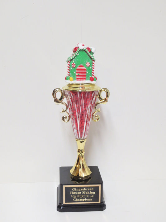 Gingerbread House Trophy Cookie Bake Off Competition Trophy Ugliest Ugly Sweater Contest Christmas Award Christmas Decor Holiday Decor RG