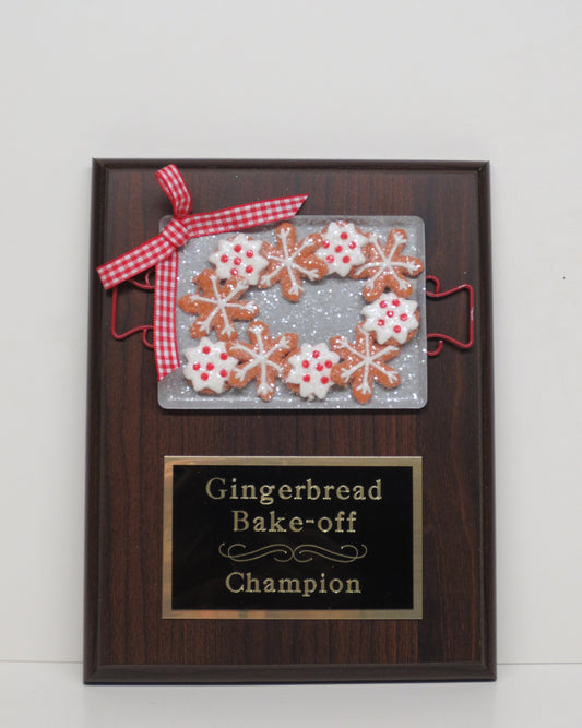 Gingerbread Cookie Bake Off Christmas Trophy Contest Decorating Winner Cookie Baking Sheet Gingerbread House Christmas Decor Ugly Sweater