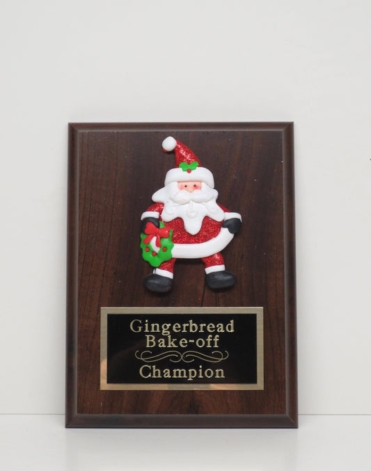 Ugly Sweater Trophy Plaque Wreath Santa Best Decorated Door Office House Gingerbread Cookie Bake Off Contest Holiday Christmas Decor