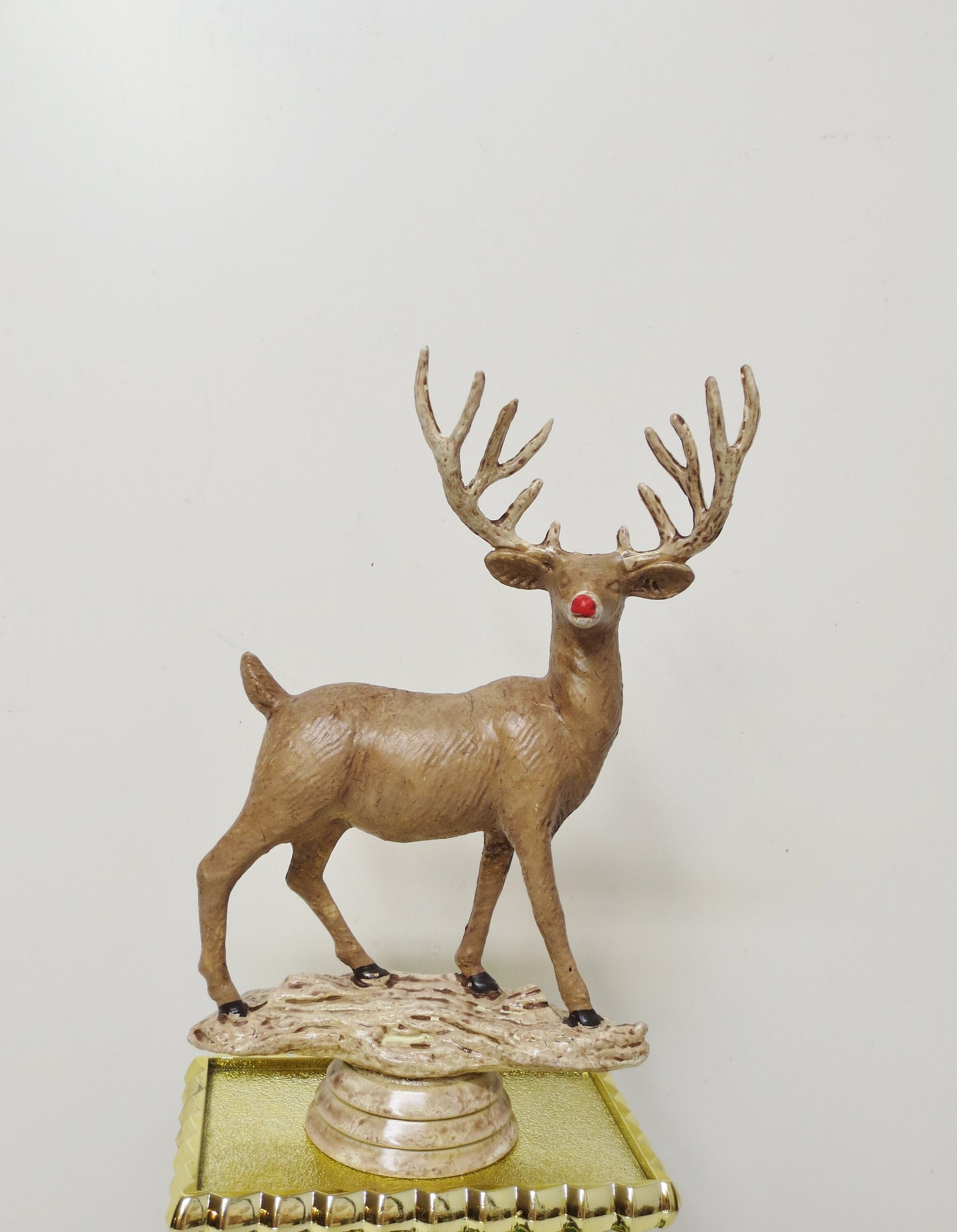 Red Nose Reindeer Trophy Hand Painted Deer Holiday Christmas Decor Ugliest Ugly Sweater Gingerbread Bake Off Funny Trophy