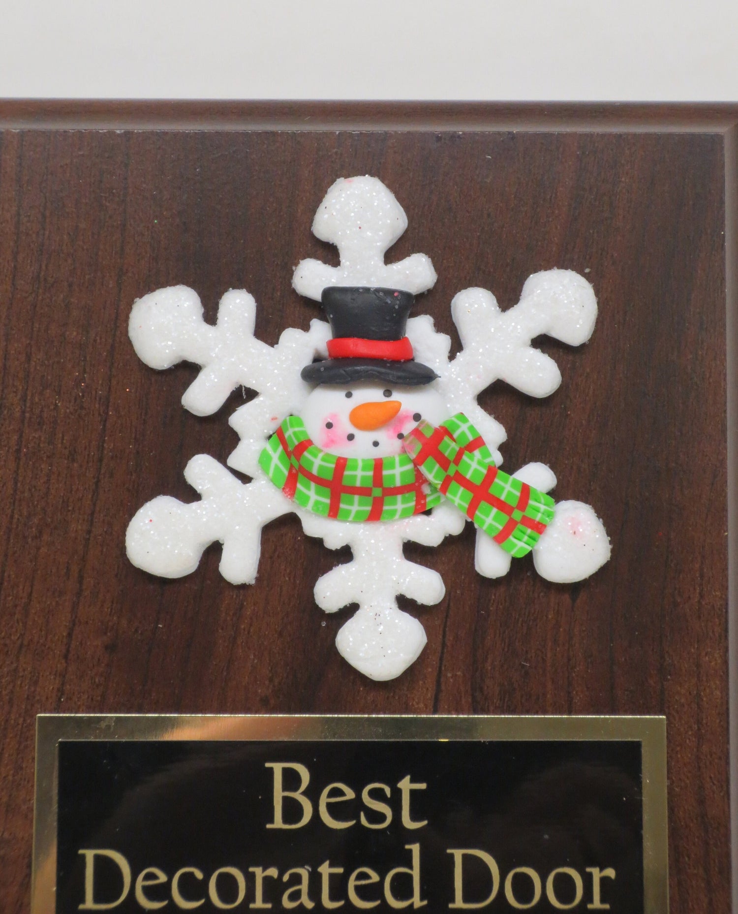 Ugly Sweater Trophy Plaque Snowman Snowflake Best Decorated Door Office House Gingerbread Cookie Bake Off Contest Holiday Christmas Decor