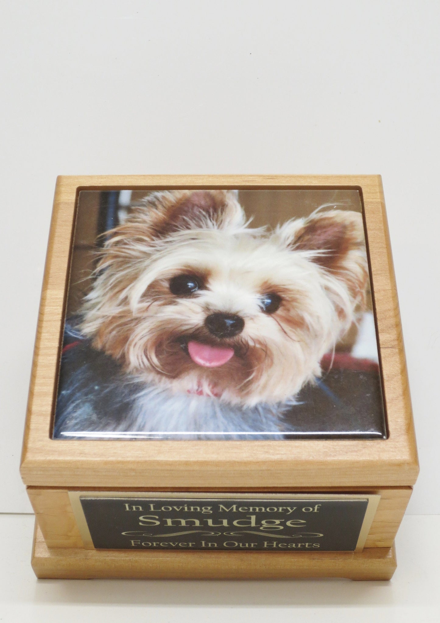 Personalized Dog Urn Pet Urn Pet Memorial Keepsake Box Custom Small Cremation Urn Custom Photo Tile Red Alder  Animal Cat Urn Up To 25lbs