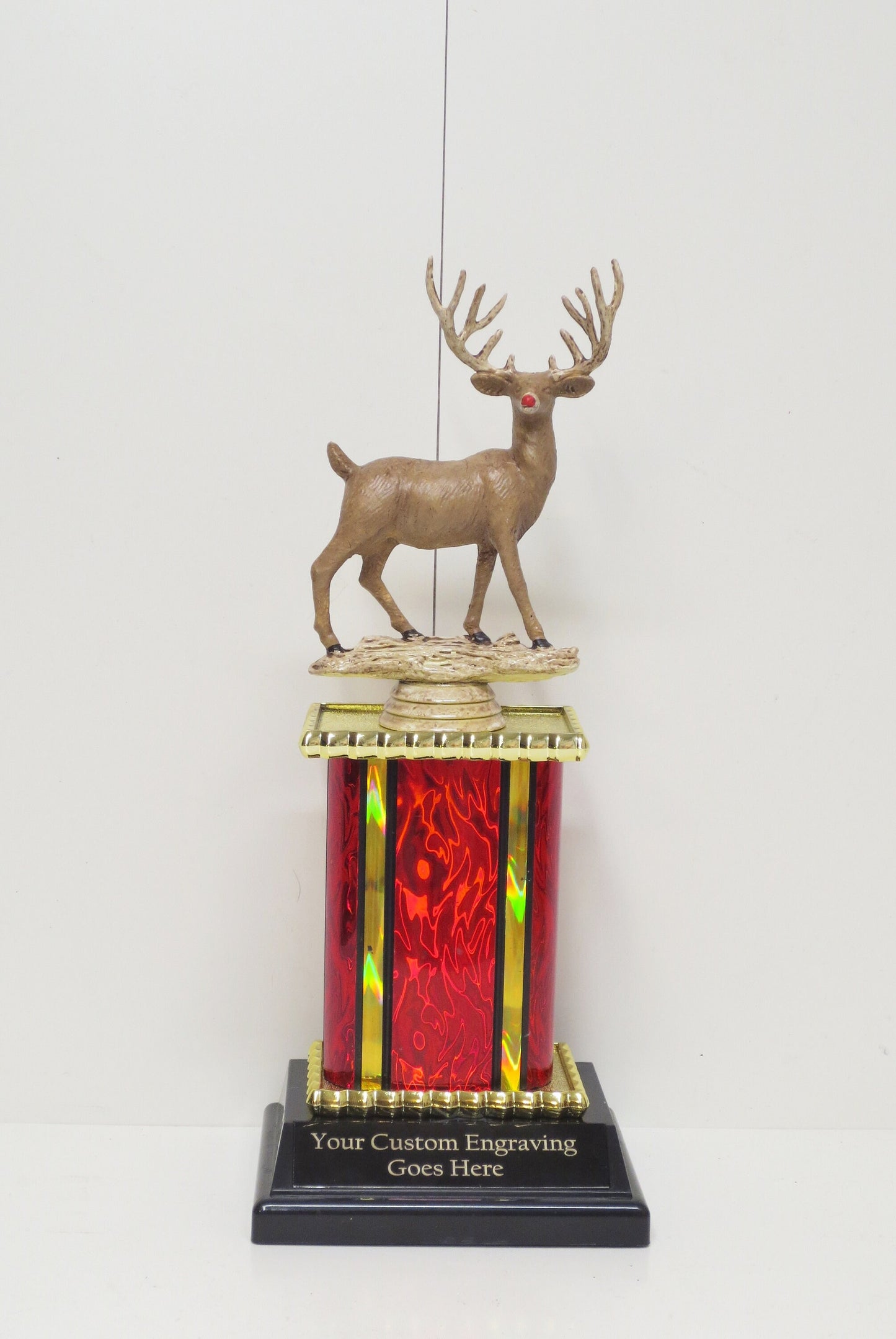 Red Nose Reindeer Trophy Hand Painted Deer Holiday Christmas Decor Ugliest Ugly Sweater Gingerbread Bake Off Funny Trophy