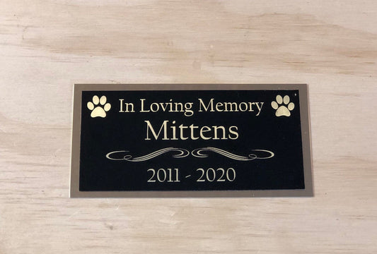 Pet Memorial Urn Plaque Dog Urn Plaque Custom Engraved Name Plate for Cremation Urn Cat Urn Pet Urn Personalized Engraved Name Plate