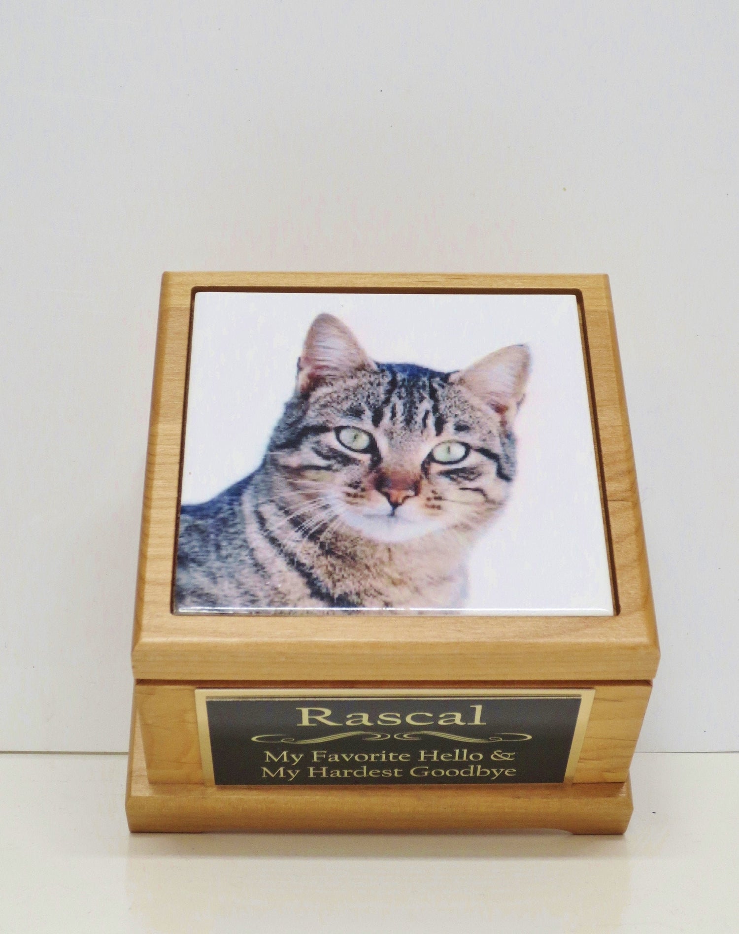 Memorial Pet Urn Cat Cremation Urn with Custom Photo & Engraving Pet Memorial Keepsake Cremation Urn Kitty or Small Animal Personalized