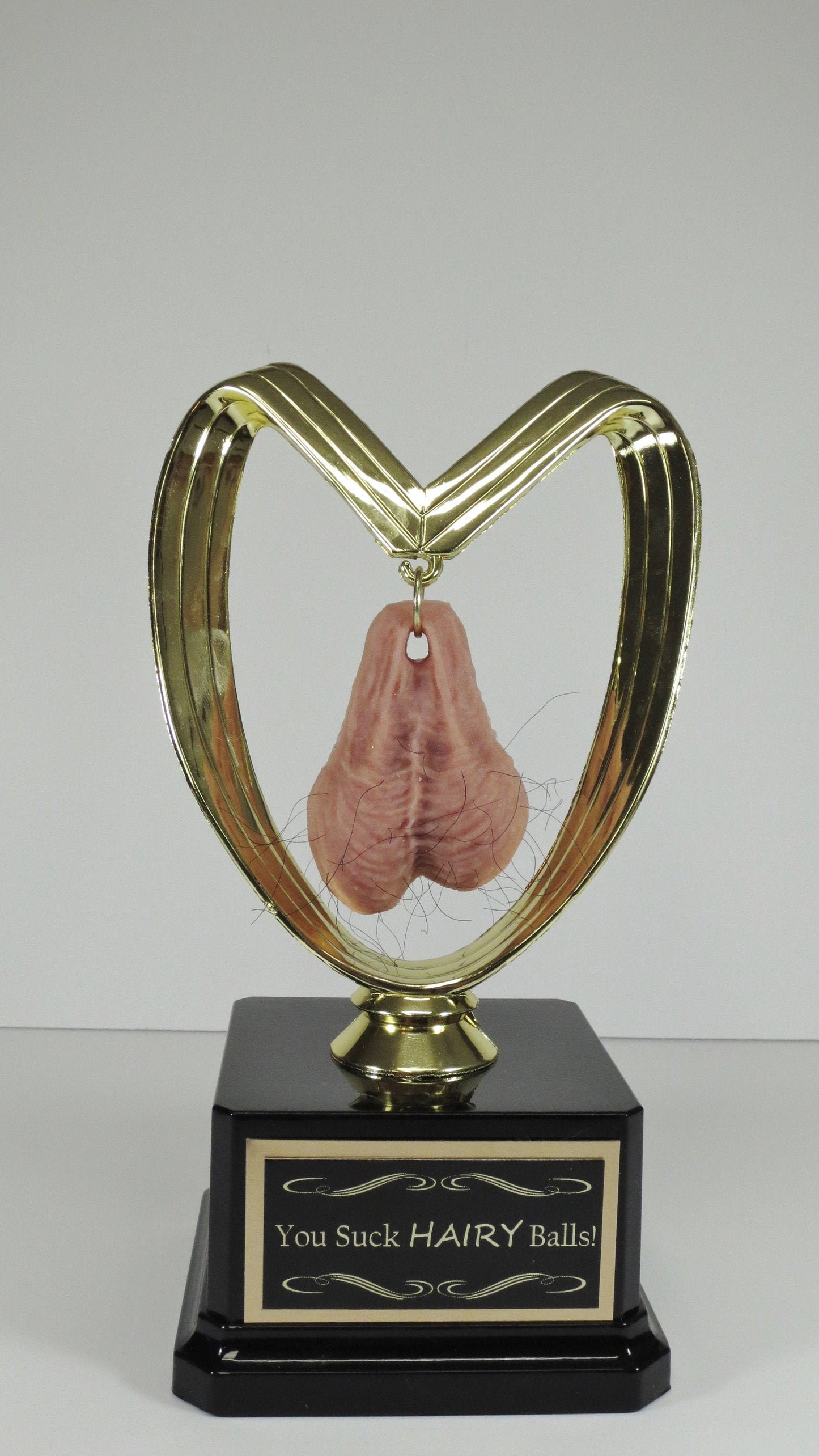 HAIRY BALLS All N' All You're Just Another Pube On The Ball Funny Trophy You Suck Loser Trophy FFL Sacko Adult Humor Gag Gift Testicle