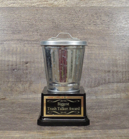 Basketball Trophy Trash Talker Award Fantasy Basketball Madness Loser Last Place FBBL Take Out The Trash Funny Trophy Adult Humor Gag Gift