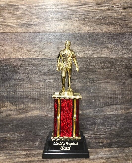 Best Dad Award World's Greatest Dad Best Dad Gift Custom Fathers Day Funny Trophy Best Salesman Award Gag Gift Best Husband Boyfriend