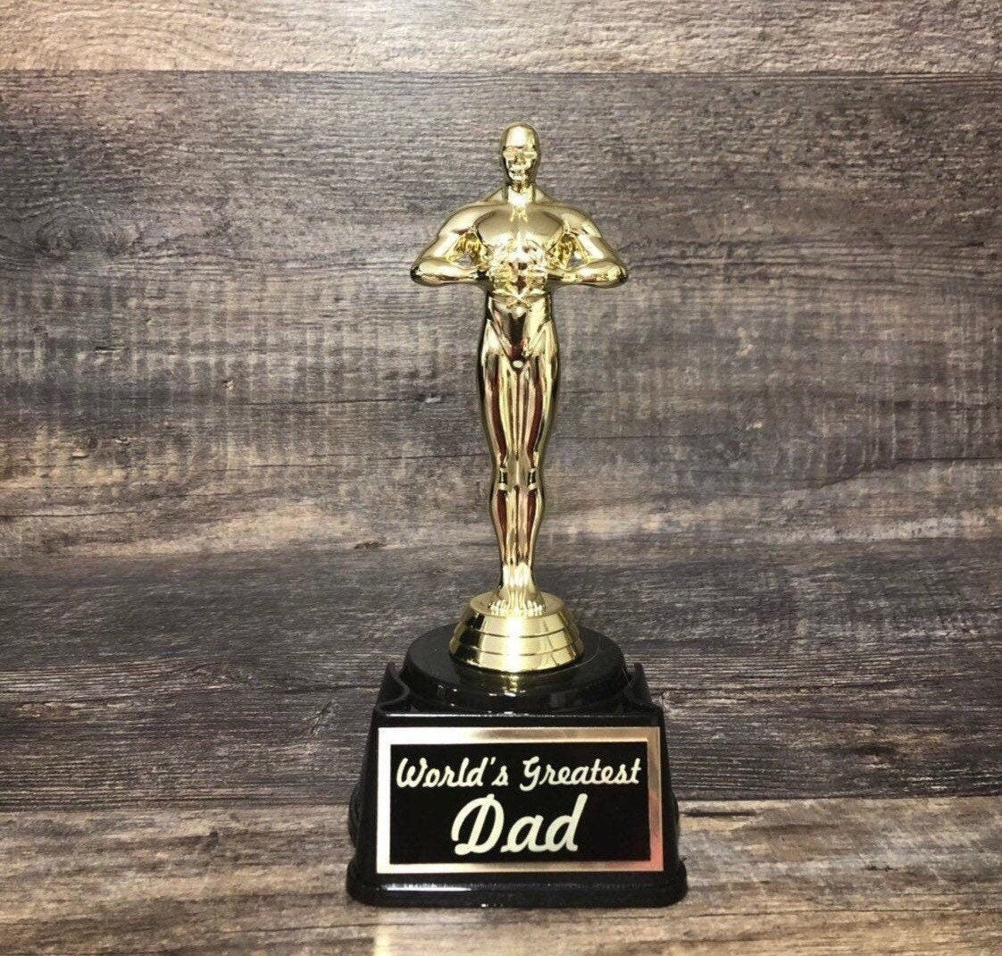 World's Greatest Dad Best Dad Personalized Father's Day Gift Trophy Custom Appreciation Award Employee of the Month Achievement Award