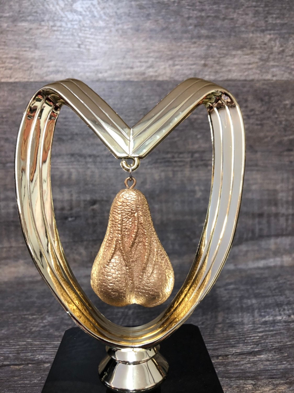 Golden Nut Sack Fantasy Football Loser Trophy Award Testicle Funny Trophy You Suck Balls Last Place FFL Sacko Adult Humor Gag Gift