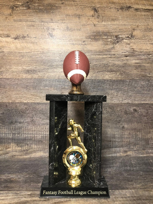 Fantasy Football Trophy FFL Champion Trophy League Winner Custom Engraved Realistic Football Top Super Bowl Fantasy Award Winner