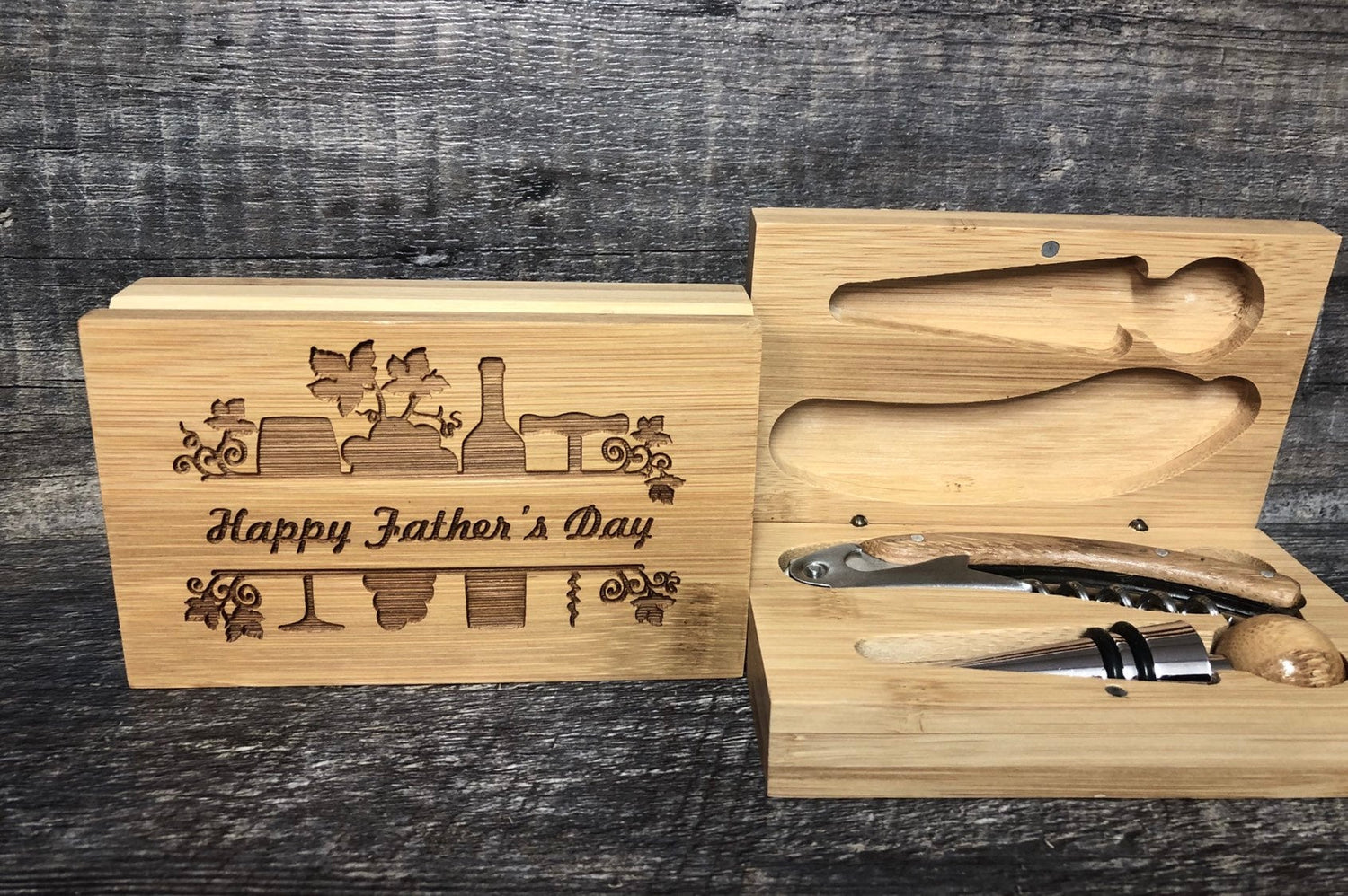 Custom Wine Tool Gift Set Personalized Dad Father's Day Gift Mom Birthday Wine Lover Gift Thank You Cork Screw & Wine Stopper
