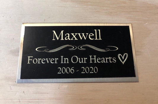 Pet Urn Plaque Custom Engraved Name Plate for Dog Urn Cremation Cat Urn Pet Urn Black/Gold Back Engraved Plaque Name Plate Memorial Plaque