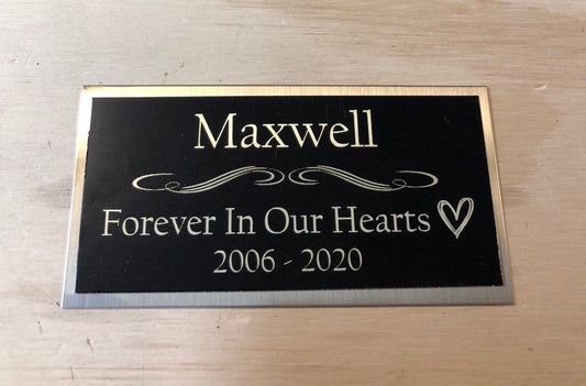Pet Urn Plaque Custom Engraved Name Plate for Dog Urn Cremation Cat Urn Pet Urn Black/Gold Back Engraved Plaque Name Plate Memorial Plaque
