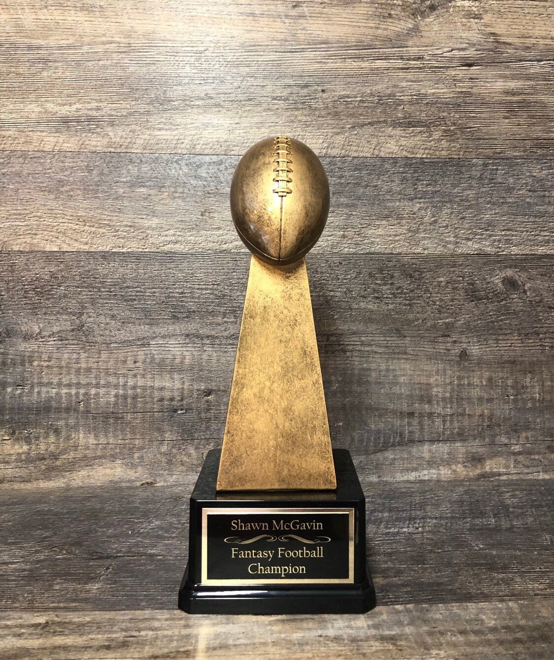 Fantasy Football Trophy Antique Gold FFL Trophy Fantasy Football League Champion Trophy Championship Trophy Fantasy Winner Award