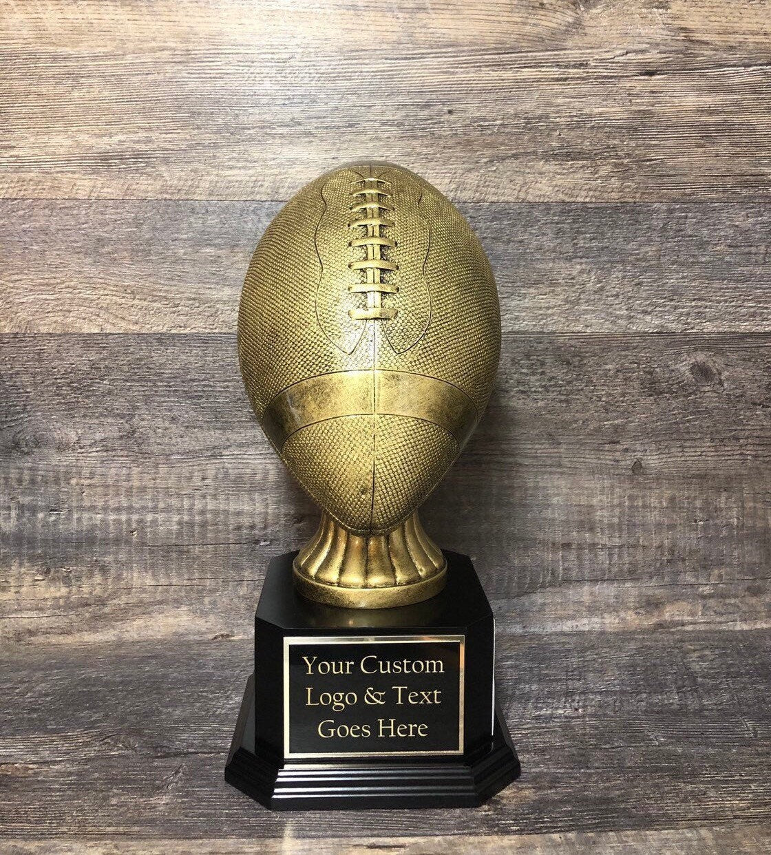 Fantasy Football Trophy League Trophy FFL Trophy 15" FULL SIZE Antique Gold Football 6 or 12 Year Perpetual Championship League Award Winner