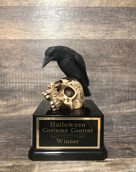 Costume Party Halloween Trophy Prize Crow Skull Raven Scariest Costume Pumpkin Carving Costume Contest Decor Dia De Los Muertos