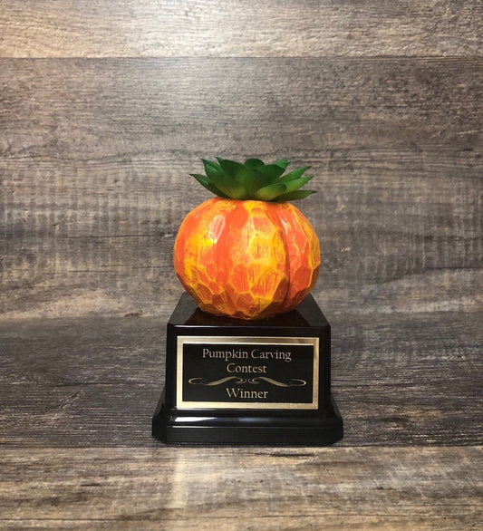 Halloween Trophy Pumpkin Carving Contest Pumpkin with PLASTIC Succulence Plant Costume Contest Jack O Lantern Trophy Trunk or Treat Winner
