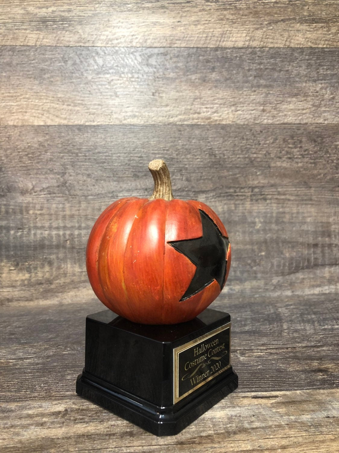 Halloween Trophy Pumpkin Carving Contest Pumpkin with Black Star Halloween Costume Contest Jack O Lantern Trophy Trunk or Treat Winner