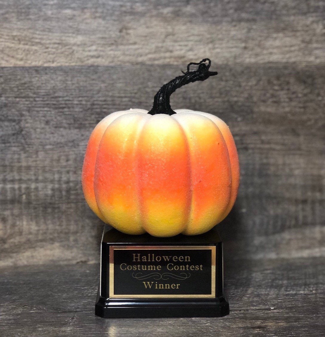 Halloween Trophy Pumpkin Carving Contest Best Costume Contest Scariest Costume Candy Corn Glittered Pumpkin Halloween Decor Trunk or Treat