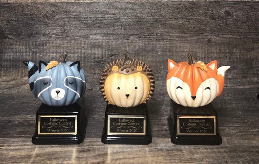 Trunk Or Treat Halloween Trophies THREE Kids Halloween Trophy Pumpkin Carving Contest or Best Costume Contest Halloween Decor