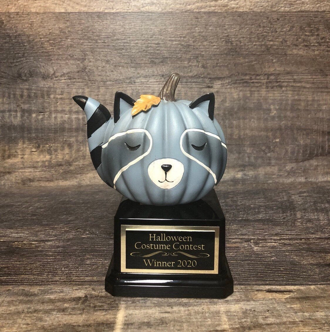 Kids Halloween Trophy Halloween Cute Raccoon Pumpkin Carving Contest Trophy or Best Costume Contest Trunk Or Treat Halloween Decor