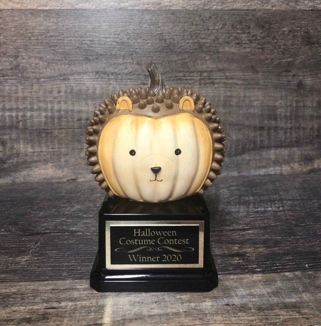 Kids Halloween Trophy Halloween Cute Hedgehog Pumpkin Carving Contest Trophy or Best Costume Contest Trunk Or Treat Halloween Decor