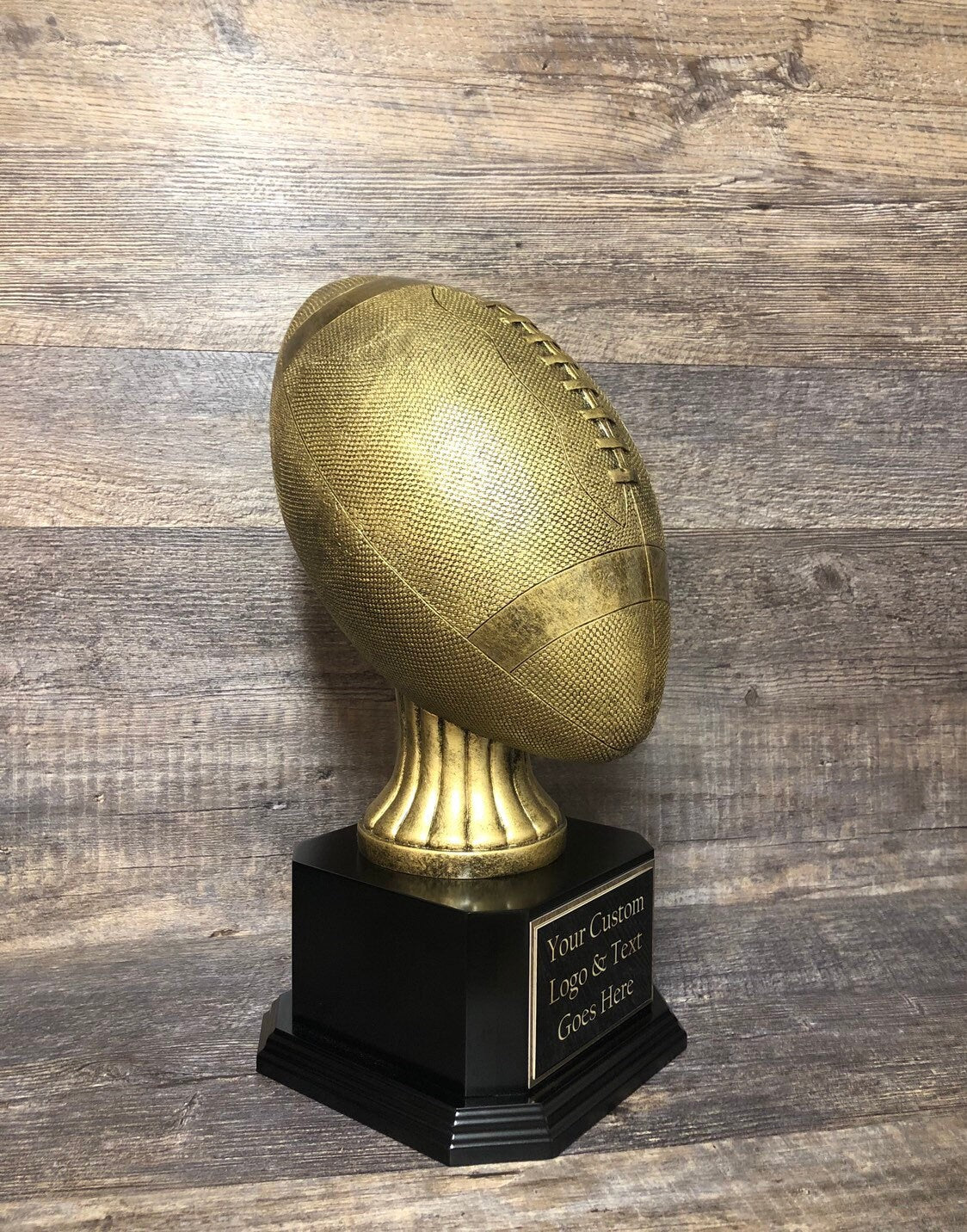 Fantasy Football Trophy League Trophy FFL Trophy 15" FULL SIZE Antique Gold Football 6 or 12 Year Perpetual Championship League Award Winner