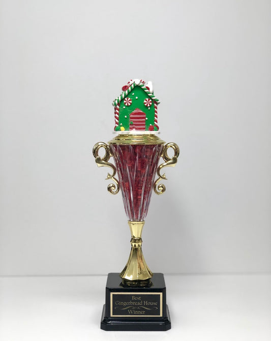 Gingerbread House Trophy Cookie Bake Off Trophy Ugliest Ugly Sweater Contest Family Christmas Trophy Ribbon Candy Christmas Holiday Decor